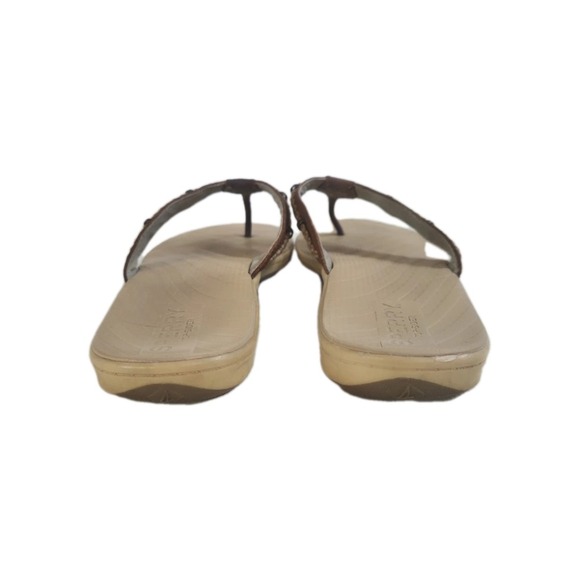 Sperry Top Sider Leather Flip Flop Sandals, Brown, Size 9.5 - Picture 4 of 8